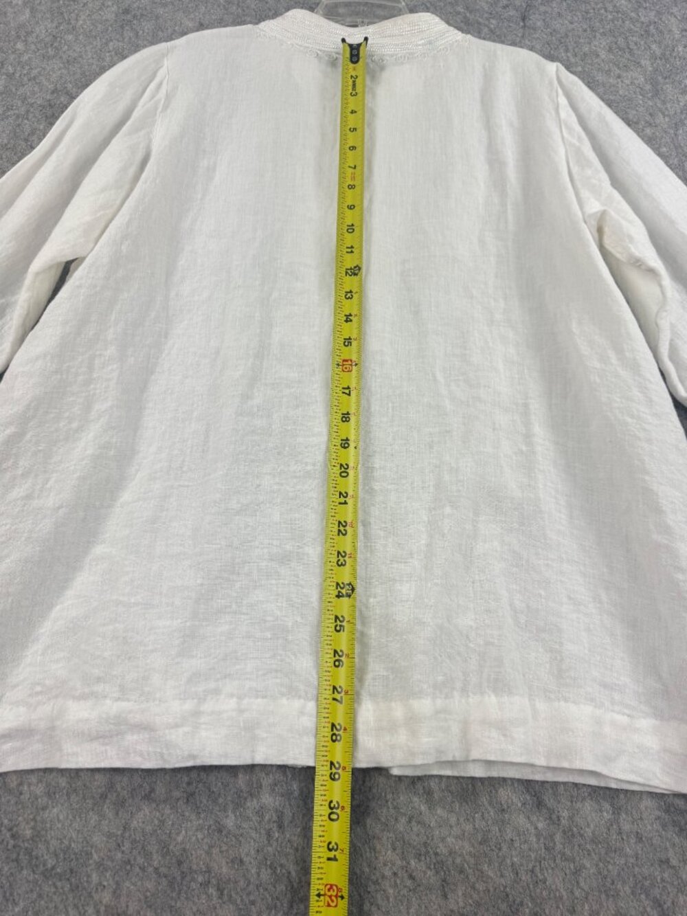 Soft Surroundings White Linen Zip Up Top Embroidered Knots 2X? - Picture 12 of 16